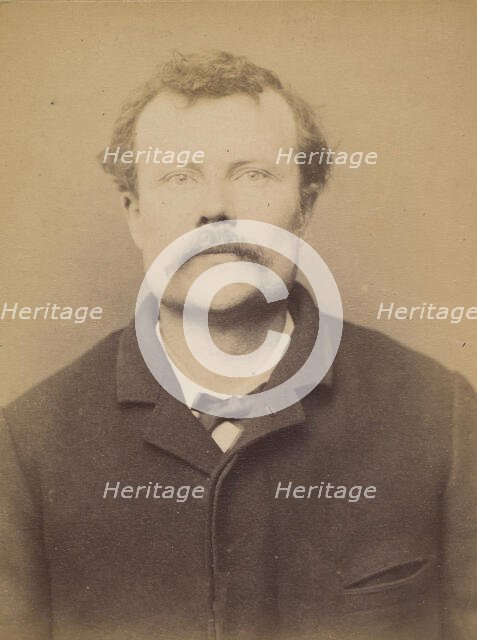 Miel. Eugène, Paul, Léon. 38 ans, né à Creil (Oise). Estampeur. Anarchiste. 2/3/94. , 1894. Creator: Alphonse Bertillon.