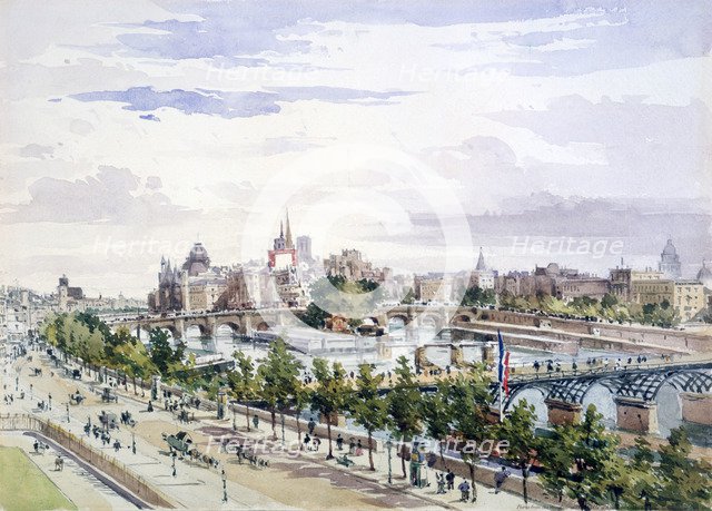 'Paris, from the Window of the Salle d'Apollon in the Louvre looking East', July 1867. Artist: Charles Claude Pyne