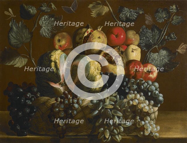 Basket with fruits. Creator: Cavarozzi, Bartolomeo (1590-1625).
