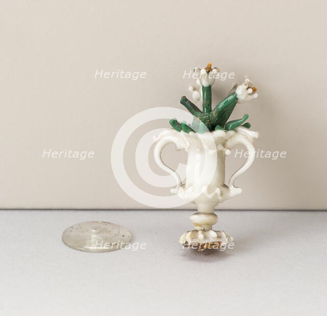 Urn with Flowers, France, 18th century. Creator: Verres de Nevers.