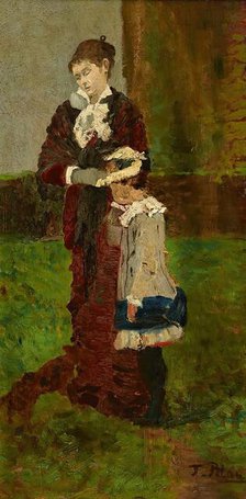 Lady with Child, 1881. Creator: Tina Blau.