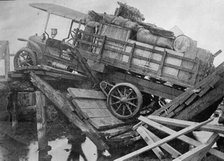 China - Bridge Broken Under American Truck, 1913. Creator: Harris & Ewing.