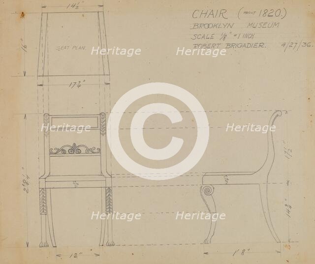 Side Chair, 1936. Creator: Robert Brigadier.