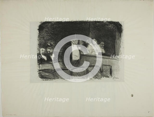 At the Theater, c. 1892. Creator: Jean Louis Forain.