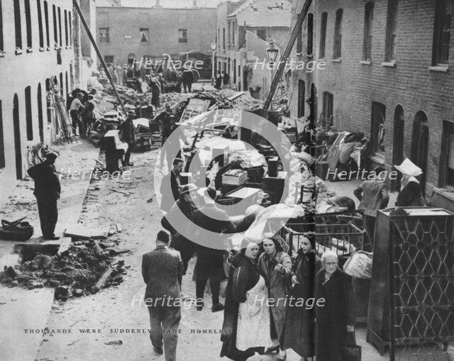 'Thousands Were Suddenly Made Homeless', c1940 (1942). Artist: Unknown.