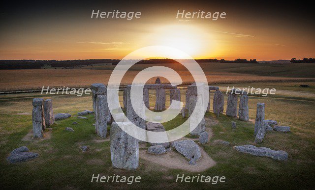 Sunrise, Stonehenge, Wiltshire.  Artist: Historic England Staff Photographer.