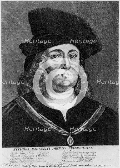 Theophrastus Bombastus von Hohenheim Paracelsus, Swiss alchemist and physician, 16th century.  Artist: Wenceslaus Hollar