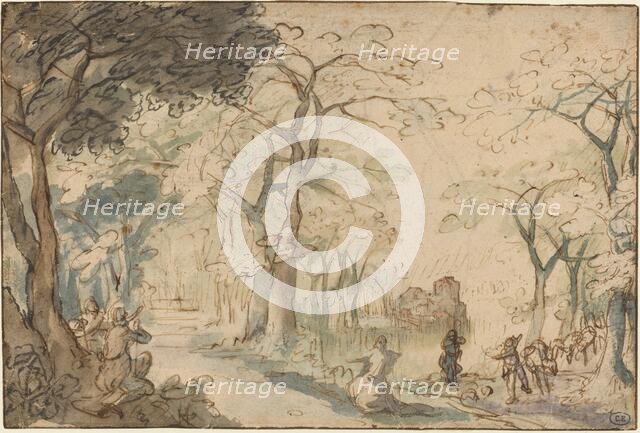 Landscape with Elisha Mocked, c. 1610. Creator: David Vinckboons.