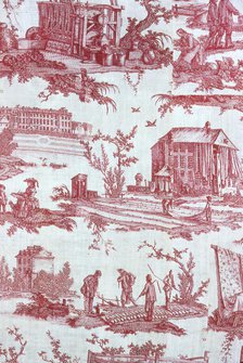 Les Travaux de la Manufacture (The Factory in Operation) (Furnishing Fabric), France, 1783/84. Creator: Oberkampf Manufactory.
