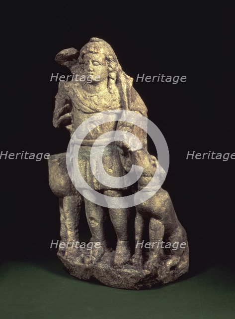 Hunting deity with a dog. Artist: Unknown