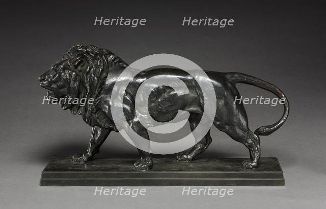 Walking Lion, after 1836. Creator: Antoine-Louis Barye (French, 1796-1875).