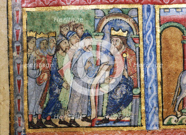 Detail from a Psalter, The Jews before Herod, c1140. Artist: Unknown.