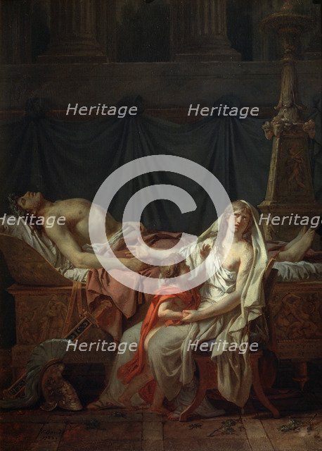 'Andromache mourns Hector', 1783.  Creator: Jacques-Louis David.