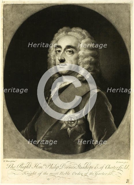 Philip Stanhope, Earl of Chesterfield, n.d. Creator: Jean Simon.
