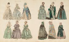 Costume plates, 1841 - 1842. Creator: Unknown.