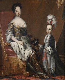 Hedvig Eleonora, 1636-1715, Queen of Sweden and Karl Fredrik, 1700-1739, Duke of Holstein, 1704. Creator: David von Krafft.