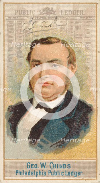 George W. Childs, Philadelphia Public Ledger, from the American Editors series (N1) for Al..., 1887. Creator: Allen & Ginter.
