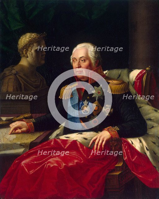 Portrait of Field Marshal Prince Mikhail Kutuzov', (1745-1813), early 19th century. Creator: Oleszkiewicz, Józef (1777-1830).