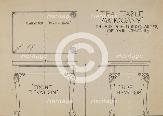 Tea Table, c. 1936. Creator: Bernard Krieger.