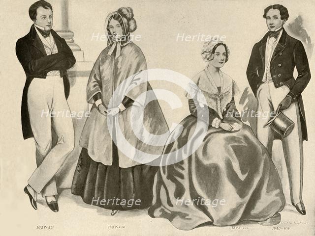 'Clothing from 1836-1847', 1907, (1937). Creator: Cecil W Trout.