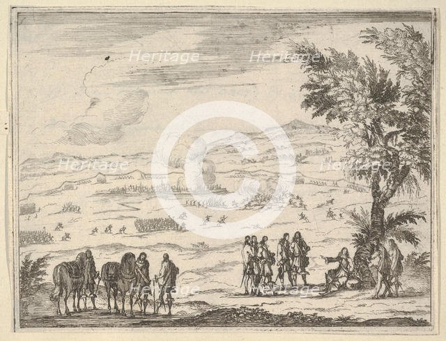 Francesco I d'Este, Suffering the Pain of his Injuries, Continues to Take Charge for the S..., 1659. Creator: Bartolomeo Fenice.