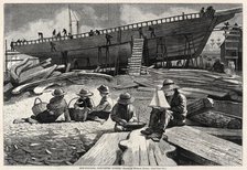Ship-Building, Gloucester Harbor, 1873. Creator: Winslow Homer (American, 1836-1910).