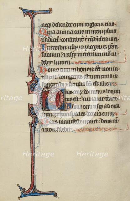 Initial D: God Refusing the Jews' Sacrifice; Bute Psalter, text and illumination about 1285. Creator: Bute Master.