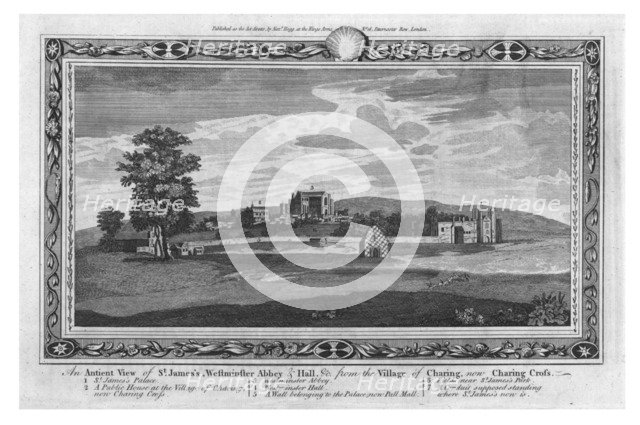 'An Ancient view of St.James's, Westminster Abbey & Hall', late 18th century. Artist: Unknown.