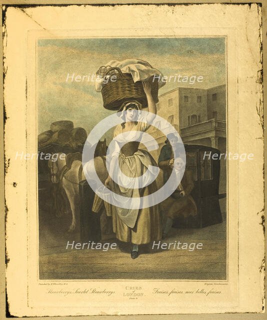 Strawberrys, Scarlet Strawberrys, Plate 9 from The Cries of London, 1799. Creator: Unknown.