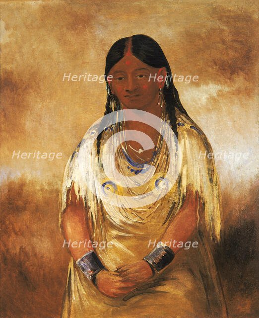Mún-ne-o-ye, a Woman, 1832. Creator: George Catlin.