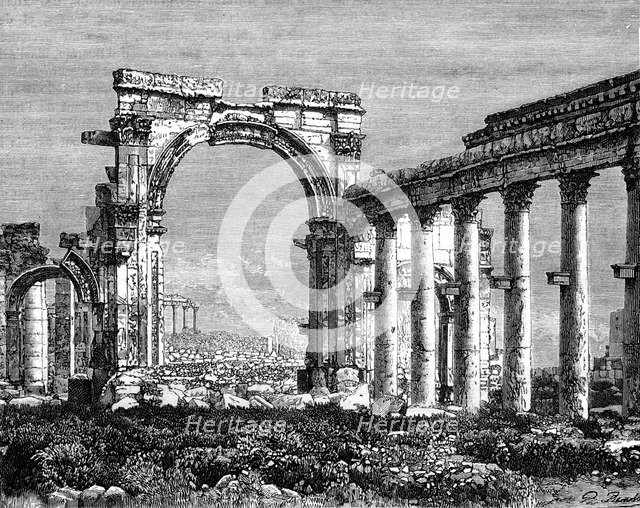The ruins of Palmyra, Syria, 19th century. Artist: Benoist