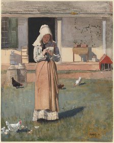 A Sick Chicken, 1874. Creator: Winslow Homer.