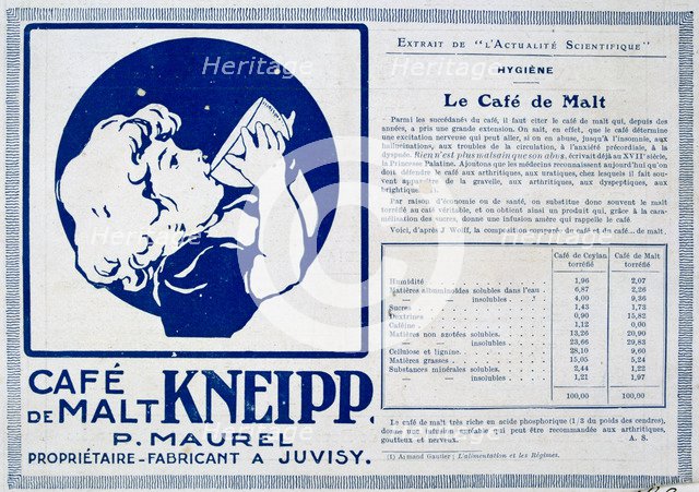 Kneipp Café de Malt, advertisment, 1915. Artist: Unknown