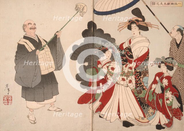 The Story of the Courtesan Jigokudayu and Priest Ikkyu, 1886. Creator: Tsukioka Yoshitoshi.