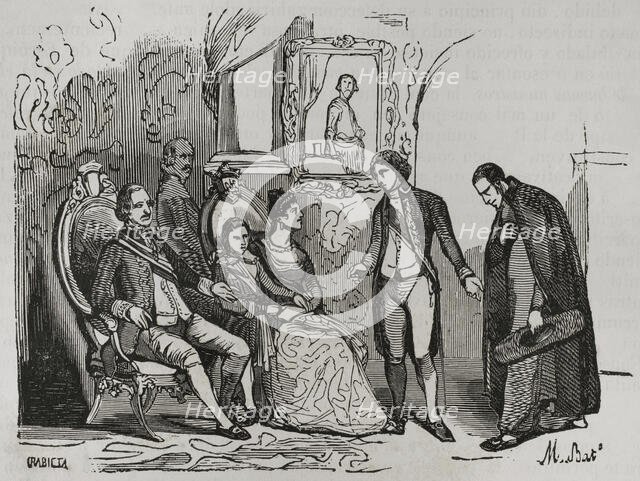 Juan Escóiquiz, canon of Saragossa, is appointed tutor to the Prince of Asturias, c1795, (1851).  Creator: Unknown.