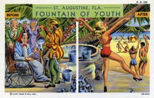 'St Augustine, Florida, Fountain of Youth', postcard, 1940. Artist: Unknown