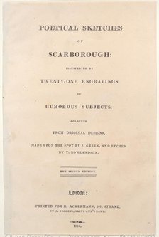 Title Page, from "Poetical Sketches of Scarborough", 1813., 1813. Creators: Thomas Rowlandson, Joseph Constantine Stadler, J. Bluck.