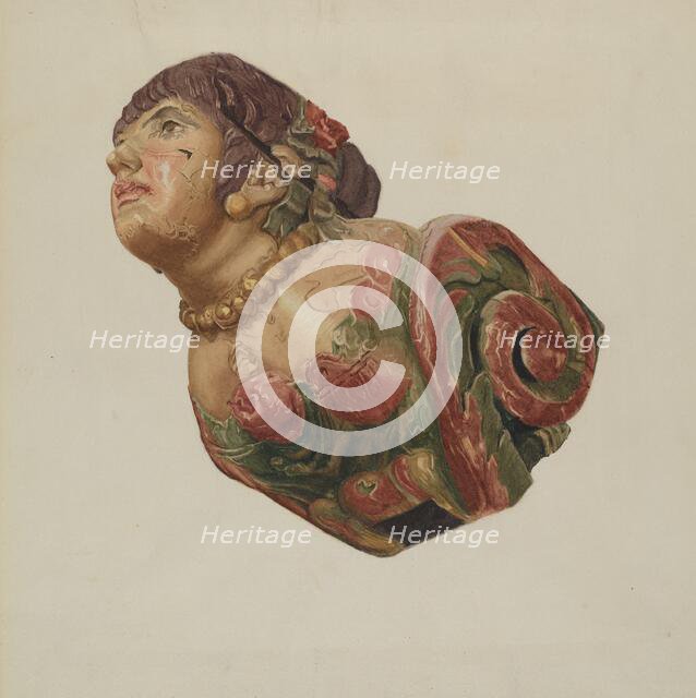 Figurehead, c. 1936. Creator: Helen E. Gilman.