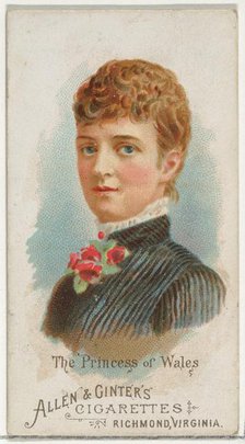 The Princess of Wales, from World's Beauties, Series 1 (N26) for Allen & Ginter Cigarettes..., 1888. Creator: Allen & Ginter.
