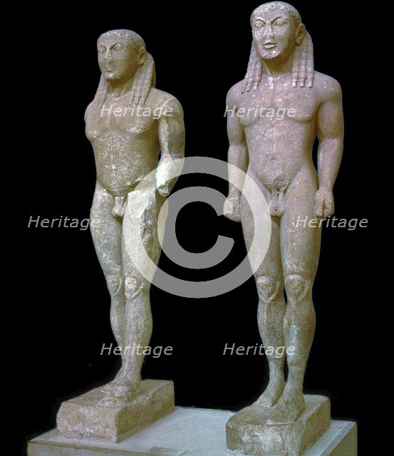 Greek statues of Kleobis and Biton, 6th century BC. Artist: Unknown