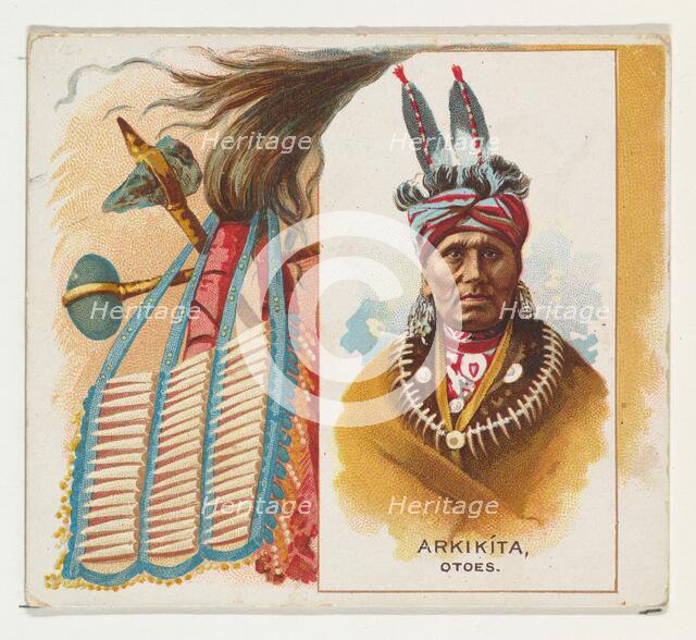 Arkikita, Otoes, from the American Indian Chiefs series (N36) for Allen & Ginter Cigarette..., 1888. Creator: Allen & Ginter.