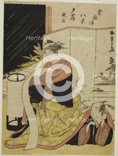 The Courtesan Yugiri and Her Lover Fujiya Izaemon..., , Japan, mid-1780s. Creator: Shunsho.