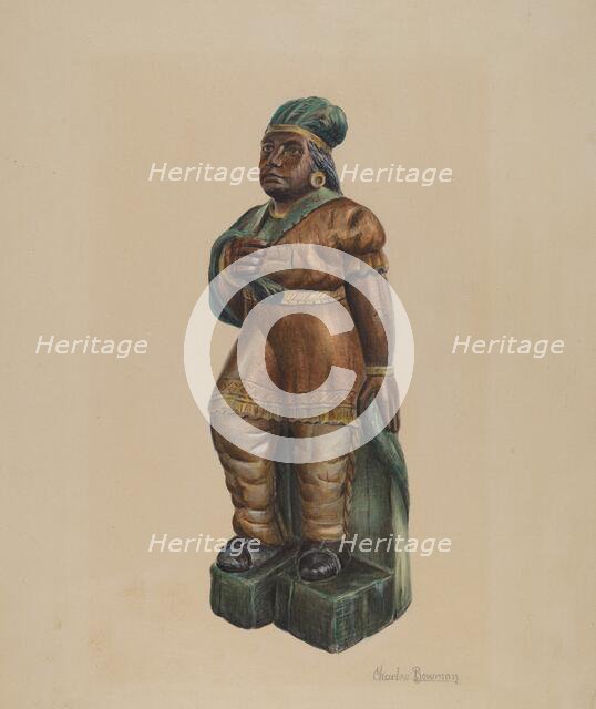 Cigar Store Indian, c. 1938. Creator: Charles Bowman.