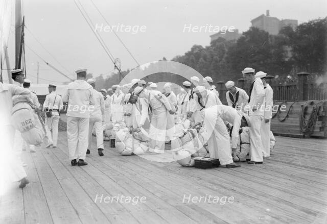 Naval Militia ready to embark, between c1910 and c1915. Creator: Bain News Service.