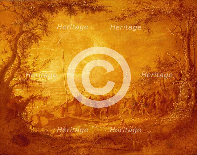 Embarkation from Communipaw, 1861. Creator: John Quidor.