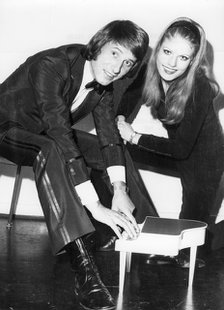 Udo Jürgens playing his mini piano during an interval of his Cologne show, Germany, 1971. Artist: Unknown