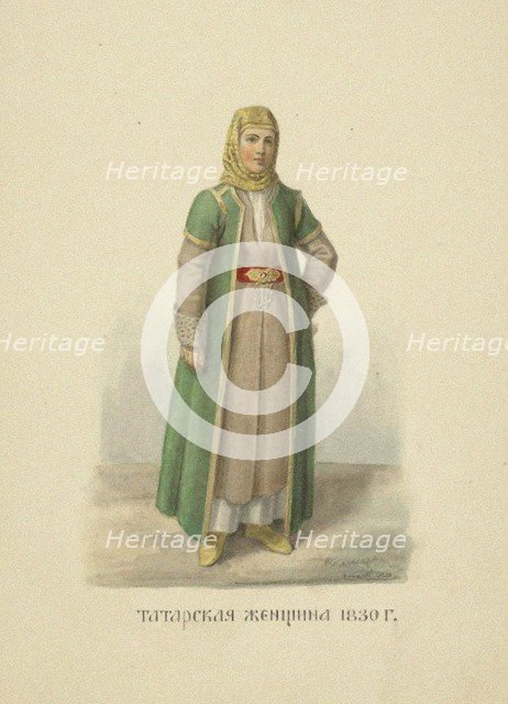 Kazan Tatar Woman of 1830 (From the series Clothing of the Russian state), 1869.