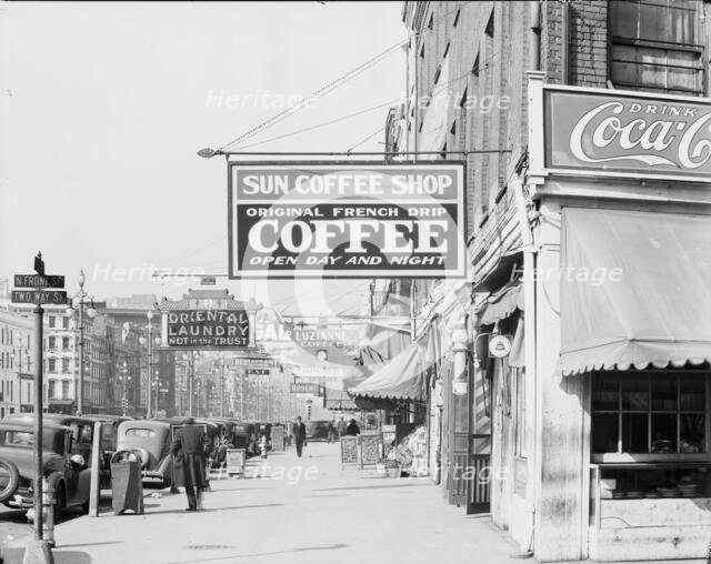 New Orleans downtown street, Louisiana, 1936. Creator: Walker Evans.