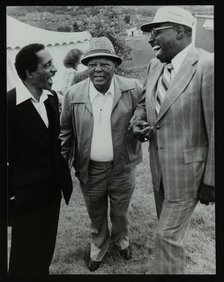 Milt Jackson, Budd Johnson and Major Holley at the Capital Radio Jazz Festival, London, 1979. Artist: Denis Williams