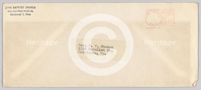 Envelope for The Nation's Prayer Call Vol. 2 No. 4, 1956-1957. Creator: Unknown.